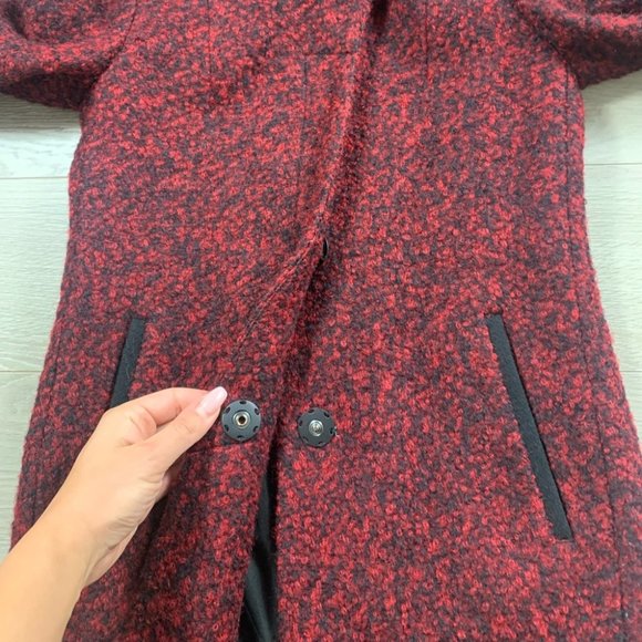 SOIA & KYO Red Hooded Wool Jacket - Picture 5 of 13